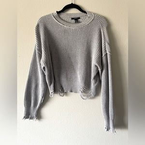 FOREVER 21 • Distressed gray sweater • cozy +  casual- Great with shorts/jeans​​